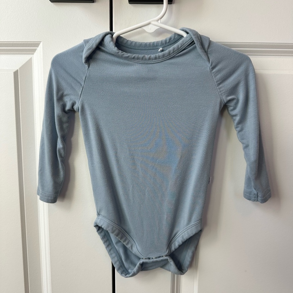Little Sleepies Play Long Sleeve Bodysuit Bamboo Blue (Size 3-6 Months)